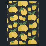 Citroenpatroon Retro Fruit Geel op Zwart iPad Air Cover<br><div class="desc">Retro Fruit Print - Citroenmotief - Geel op zwart.</div>