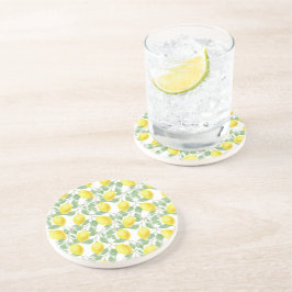 Citroenpatroon Ronde Zandsteen Onderzetter