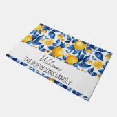 Citroenpatroon Tropisch Fruit Custom Family Name Deurmat (Schuin)