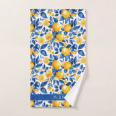 Citroenpatroon Tropisch Fruit Custom Paar Naam Bad Handdoek (Handdoek)