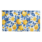 Citroenpatroon Tropisch Fruit Custom Paar Naam Kussensloop (Achterkant-Rechts)