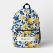 Citroenpatroon Tropische Fruit Gepersonaliseerde N Bedrukte Rugzak (Voorkant)