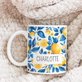 Citroenpatroon Tropische Fruit Gepersonaliseerde N Koffiemok