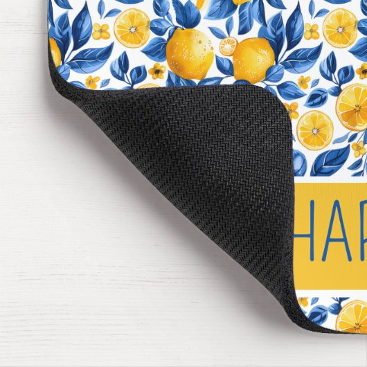 Citroenpatroon Tropische Fruit Gepersonaliseerde N Muismat (Hoek)