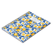 Citroenpatroon Tropische Fruit Gepersonaliseerde N Notitieboek (Linkerzijde)