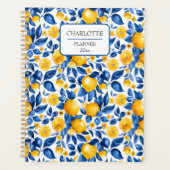 Citroenpatroon Tropische Fruit Gepersonaliseerde N Planner (Voorkant)