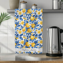 Citroenpatroon Tropische Fruit Gepersonaliseerde N Theedoek
