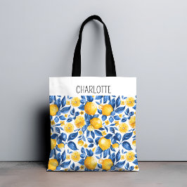 Citroenpatroon Tropische Fruit Gepersonaliseerde N Tote Bag