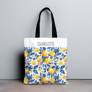 Citroenpatroon Tropische Fruit Gepersonaliseerde N Tote Bag