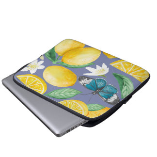 citroenpatroon waterverf laptop sleeve