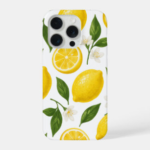 Citroenpatroonontwerp Verse citrus-zomerprint iPhone 15 Pro Case