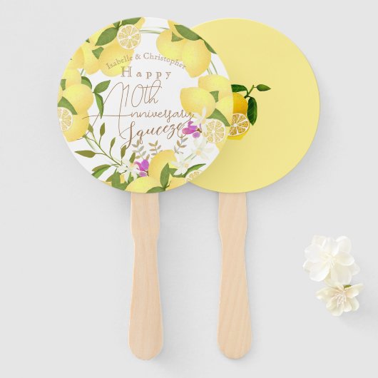 Citroenpers wit handwaaier (Voorkant en achterkant)