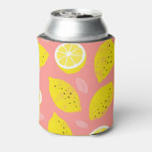 Citroenprint, helder naadloos zomerpatroon. blikjeskoeler (Blikje Achterkant)