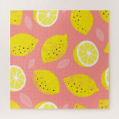 Citroenprint, helder naadloos zomerpatroon. legpuzzel (Horizontaal)