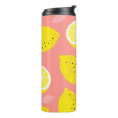 Citroenprint, helder naadloos zomerpatroon. thermosbeker (Gedraaid links)