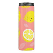 Citroenprint, helder naadloos zomerpatroon. thermosbeker (Achterkant)