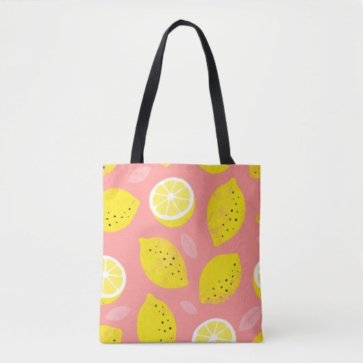 Citroenprint, helder naadloos zomerpatroon. tote bag (Voorkant)