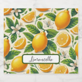 Citroenprint Limoncello flesetiket Likeurfles Etiket (Enkel label)