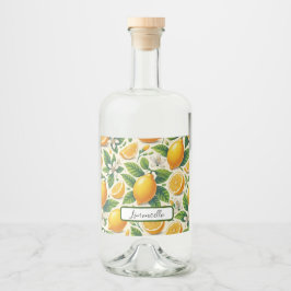 Citroenprint Limoncello flesetiket Likeurfles Etiket