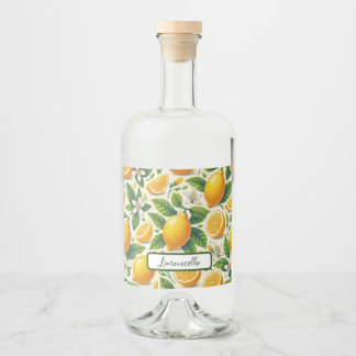 Citroenprint Limoncello flesetiket Likeurfles Etiket