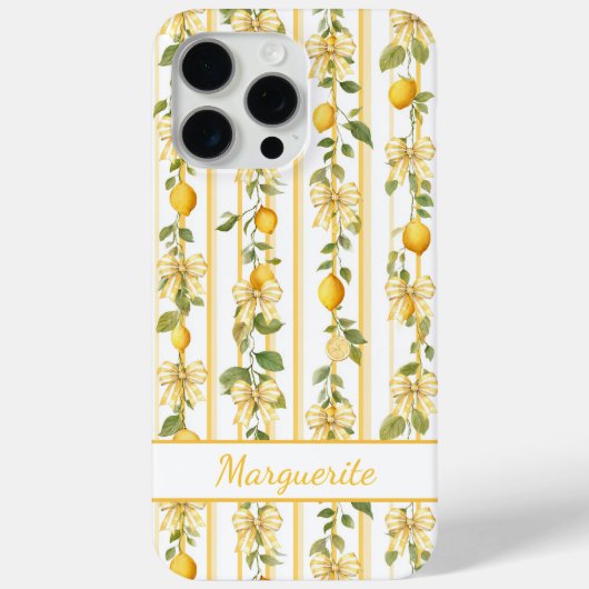 Citroenranken Met Kokette Strikken En Monogram Case-Mate iPhone Case (Achterkant)
