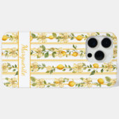 Citroenranken Met Kokette Strikken En Monogram Case-Mate iPhone Case (Achterkant (horizontaal))