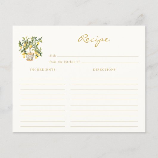 Citroenrecept Kaart (Voorkant)