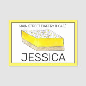 Citroenrepen Vierkantjes Bake Sale Cookie Bakkerij Naamplaatje (Voorkant)