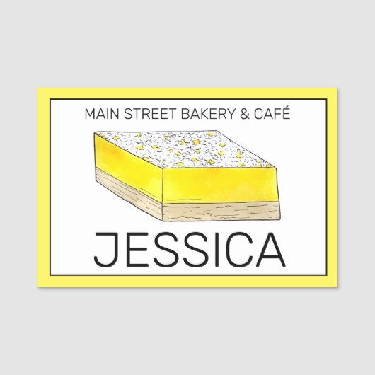 Citroenrepen Vierkantjes Bake Sale Cookie Bakkerij Naamplaatje (Voorkant)