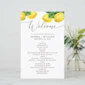 Citroens Watercolor Bruiloft | Citrus Tuin Program (Staand voorkant)