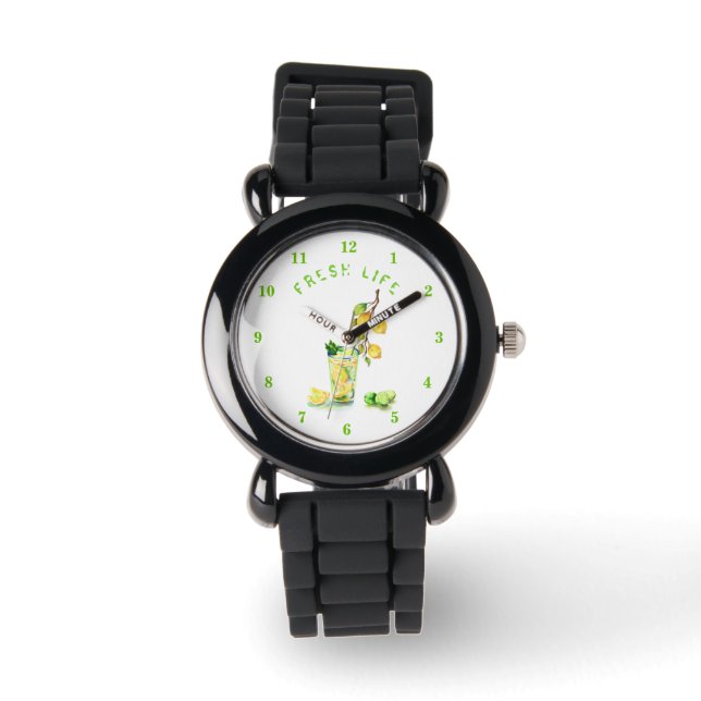 Citroensap Koele Drink Lemonade Horloge (Voorkant)