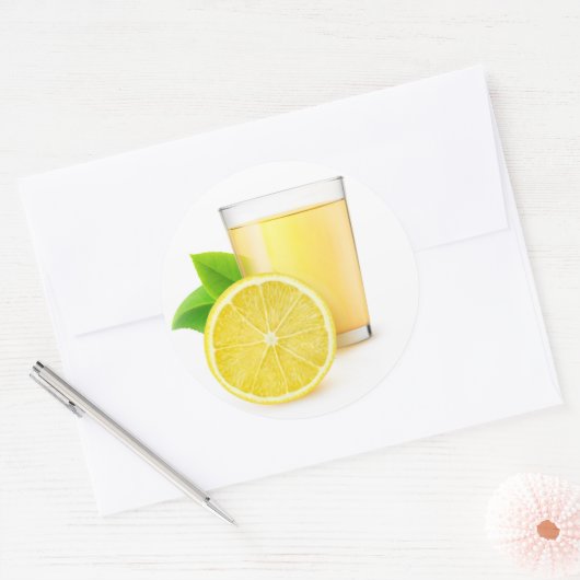Citroensap Ronde Sticker (Envelop)