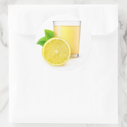 Citroensap Ronde Sticker (Tas)