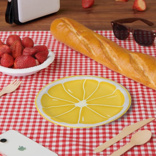 Citroenschijf Papieren Bordje (Picknick)