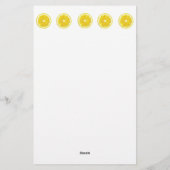 Citroenschijfje Geometrisch Geel fruit Briefpapier (Achterkant)