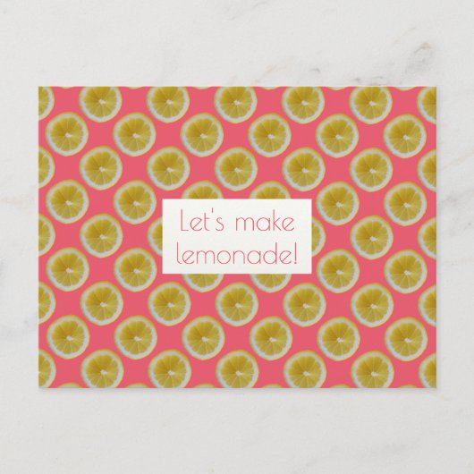 Citroenschijfjes Laten we limonade maken Briefkaart (Voorkant)
