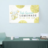 Citroenschijfjes limonade stand Kinder wit Spandoek (Beurs)