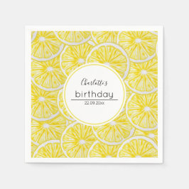 Citroenschijfjes Waterverf Kunstpatroon Servet