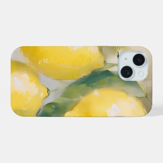 Citroenschilderij iPhone 15 Case (Achterkant horizontaal)