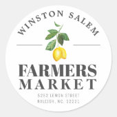 citroenseizoen | Boeren Markt Custom City Ronde Sticker (Voorkant)