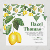 Citroenseizoen bruiloft viering | kaart (Voorkant / Achterkant)