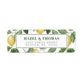 Citroenseizoen bruiloft viering | Retouradres Etiket (Voorkant)