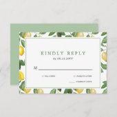 Citroenseizoen bruiloft viering RSVP (Voorkant / Achterkant)