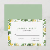 Citroenseizoen bruiloft viering RSVP Kaartje (Voorkant / Achterkant)
