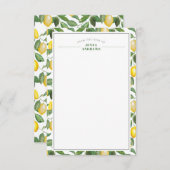 citroenseizoen | Bureaucorrespondentie Notitiekaartje (Voorkant / Achterkant)