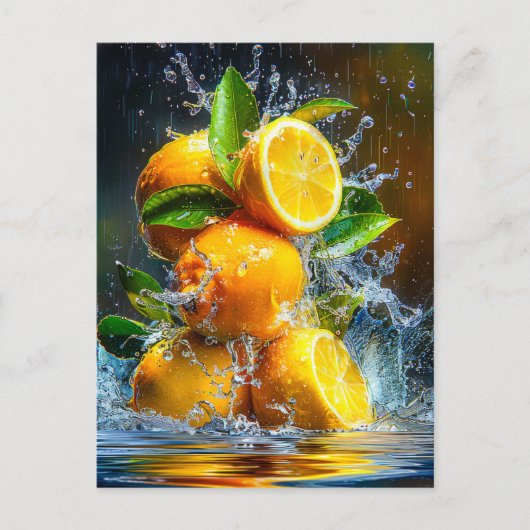 Citroensplash Briefkaart (Voorkant)
