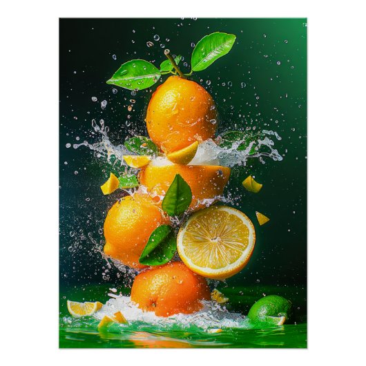 Citroensplash Perfect Poster (Voorkant)