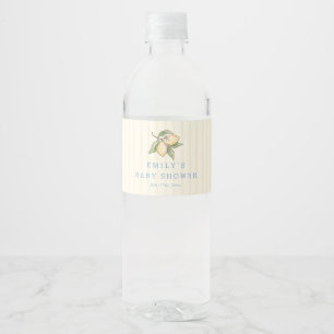 Citroensqueeze Gele Strepen Baby Shower Waterfles Etiket