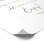 Citroenstaaf Blush roze witte goudfloron Poster (Hoek)