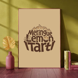 Citroentaart met schuimlaag Bakkerij Typografische Poster